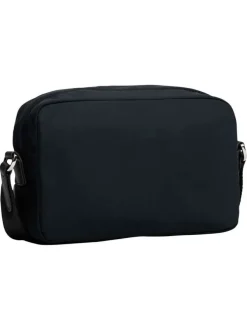 Sacoche noire avec fermeture à glissière et logos de la marque