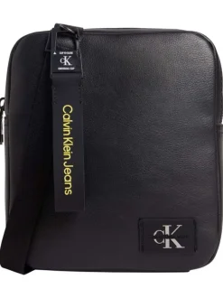 Sacoche Reporter aspect cuir noir à dos en mesh uni et bandoulière ajustable