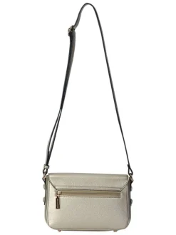 Sac or uni avec une bandoulière réglable et fermeture avec rabat