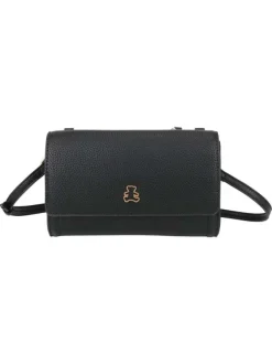 Sac pochette noir à bandoulière amovible avec le logo de la marque