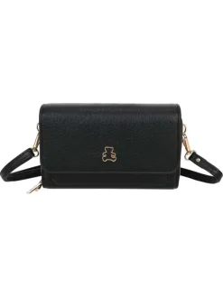 Sac pochette porté noir à bandoulière amovible orné du logo de la marque