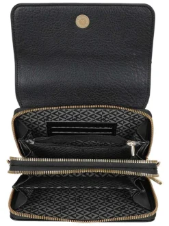 Sac pochette porté noir à bandoulière amovible orné du logo de la marque
