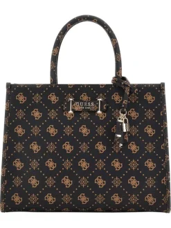 Sac porte-mains marron avec imprimés expresso logo de la marque