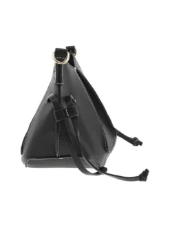 Sac porté à l'épaule noir uni avec un zip et logo de la marque