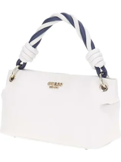 Sac porté mains blanc uni avec une anse et une bandoulière ajustable