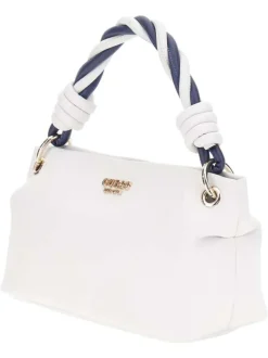 Sac porté mains blanc uni avec une anse et une bandoulière ajustable