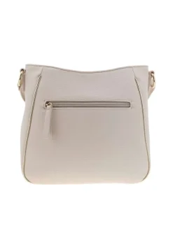 Sac porté épaule beige uni avec une bandoulière amovible réglable