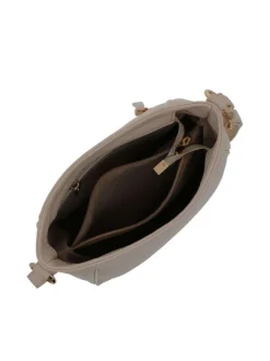 Sac porté épaule beige uni avec une bandoulière amovible réglable