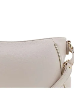 Sac porté épaule beige uni avec une bandoulière amovible réglable