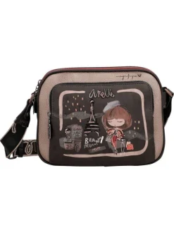 Sac porté épaule multicolore pourvu de motifs exclusifs et d'une anse siglée