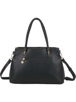 Sac porté épaule noir en maille ajourée avec bandoulière amovible