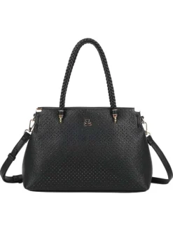Sac porté épaule noir en maille ajourée avec bandoulière amovible