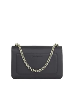 Sac porté épaule noir et vert avec une chaîne métallique et logo à l'avant