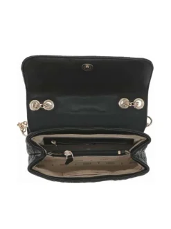 Sac porté épaule noir imprimé avec nom iconique sur le devant et des patins
