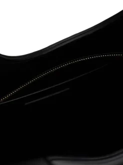Sac porté épaule noir pourvu du nom de la marque doré embossé