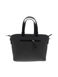 Sac porté épaule noir uni avec des anses et une bandoulière amovible