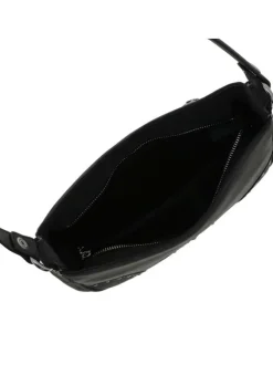 Sac porté épaule noir uni avec des strass sur le pourtour et une bandoulière