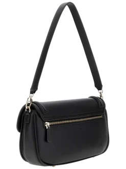 Sac porté épaule noir uni avec une anse et une bandoulière amovible
