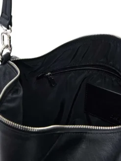 Sac porté épaule noir uni muni d'une anse et d'une bandoulière