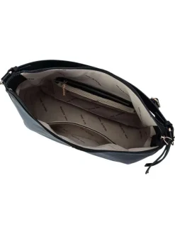 Sac porté épaule noir uni muni d'une bandoulière réglable et un zip