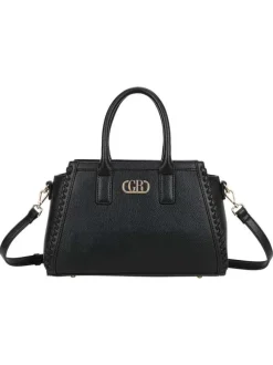 Sac porté épaule noir uni pourvu d'une bandoulière plate réglable