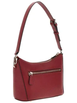 Sac à porté épaule rouge pourvu d'une fermeture zippée dorée