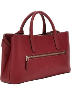 Sac rouge uni porte-mains et à bandoulière avec nom de la marque