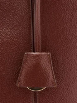Sac shopping chocolat uni en simili cuir avec 2 grandes anses