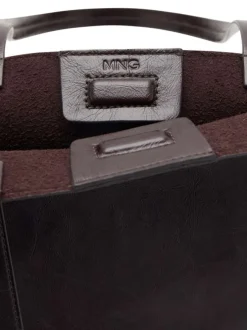 Sac shopping chocolat uni pourvu d'une fermeture avec aimant