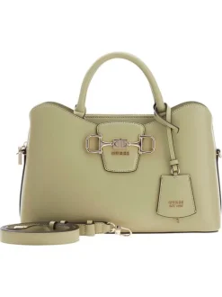 Sac vert en maille lisse pourvu d'une bandoulière amovible et réglable
