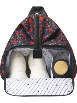 Sac weekender Maupiti noir et rouge à imprimé floral avec 2 pochettes