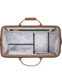 Sac weekender Moscow camel uni en simili cuir avec 2 pochettes