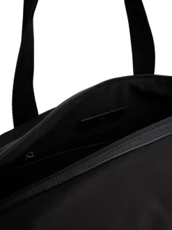 Sac weekender noir uni à fermeture zippée avec logo métallique noir