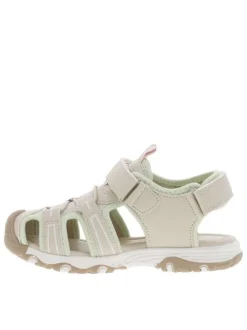 Sandales beiges, vertes et rose avec 2 bandes auto-agrippantes