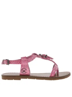 Sandales fille en cuir ZHOE fuchsia