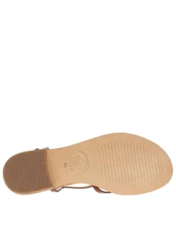 Sandales en cuir marrons avec des sangles et à talon décroché bas