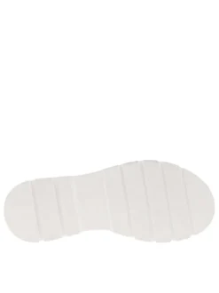 Sandales femme en cuir à plateforme compensées blanc cassé, gris