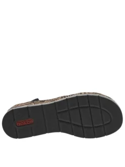 Sandales noires à tige élastiquée et avec un talon compensé bas