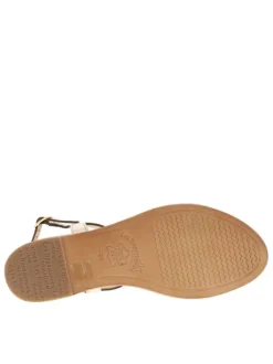 Sandales à talon plat Hamat dorées en cuir effet peau de serpent