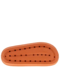 Sandales végan monochromes orange à semelle compensée et première ergonomique