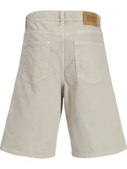 Short 5 poches écru en coton avec un jacron beige et une coupe baggy