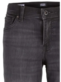 Short 5 Poches en coton mélangé anthracite uni coupe slim et 3 poches avants