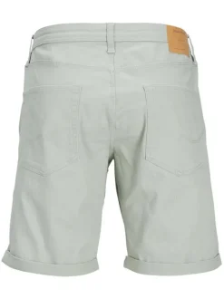 Short 5 Poches Rick en coton vert d'eau uni avec une coupe chino