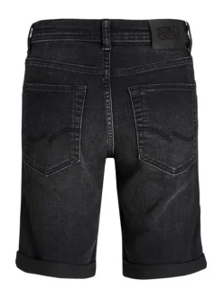 Short 5 Poches Rick en coton noir uni coupe slim et 3 poches avants