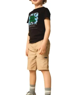 Short cargo RYAN en coton beige avec coupe regular fit et taille élastiquée