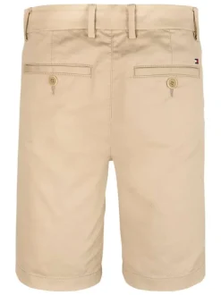 Short Chino en coton beige uni avec poches à l'italienne à l'avant