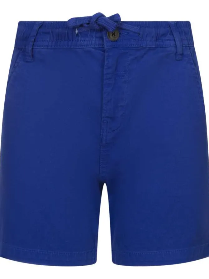 Short Chino en coton bleu électrique uni avec une coupe droite