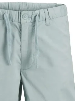 Short chino en coton bleu ciel uni à coupe ample avec 4 poches et cordon