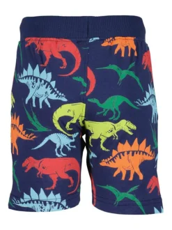 Short de jogging en coton marine avec un imprimé dinosaure multicolore