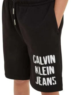 Short de jogging en coton régénératif mélangé noir avec une coupe relaxed